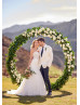 Strapless Sweetheart Neck Beaded Ivory Lace Tulle Buttons Back Wedding Dress